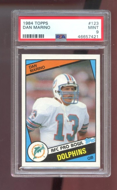 1984 Topps #123 Dan Marino RC ROOKIE RC MINT PSA 9 Graded NFL Football Card