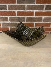 Rare Haeger XL Large Green Leaf Decorative Centerpiece Bowl USA 265-60 New