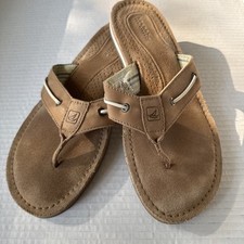 Sperry Top Sider Women's Flip Flops Sz 9 Nude Brown Lightweight Comfort 9772468