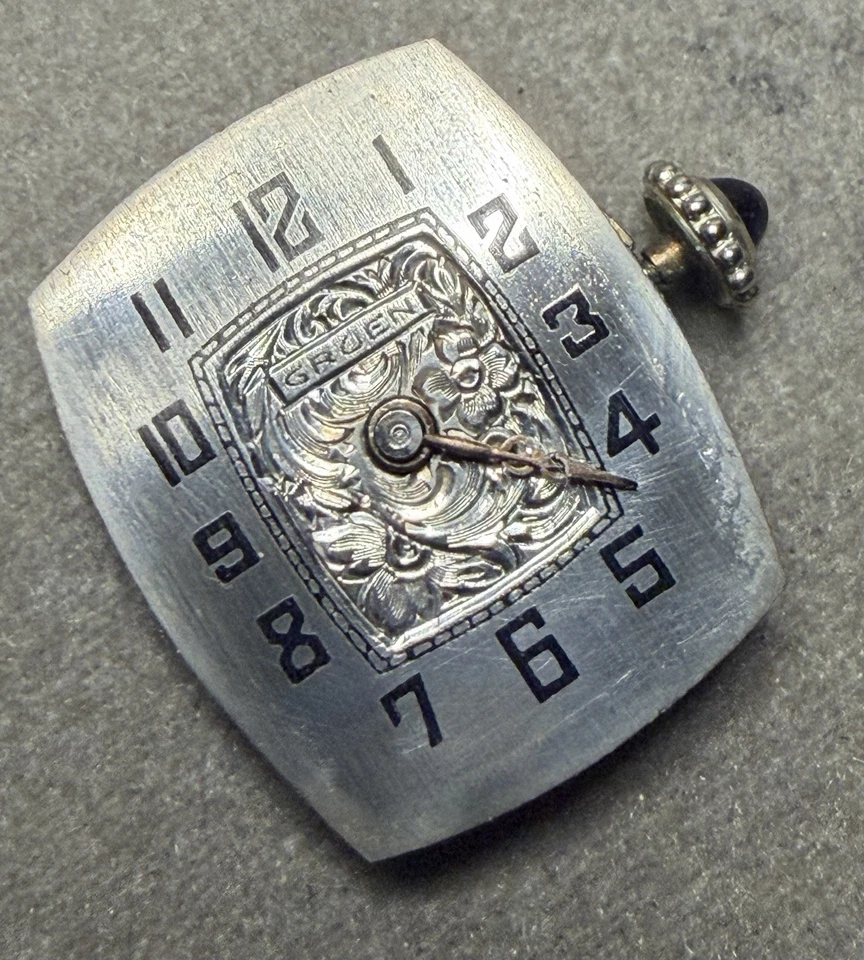 EARLY Vintage GRUEN 17J Reloj Damas Movimiento, Esfera y Corona - Funcionando Foto 3 de 4