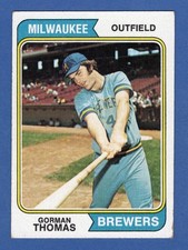 1974 Topps - Gorman Thomas RC #288 Milwaukee Brewers VG/VGEX No creases FREE S&H