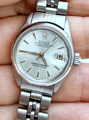 1966 ROLEX Oyster Perpetual Datejust Automatic 6519 cal 1160 Steel Original Dial