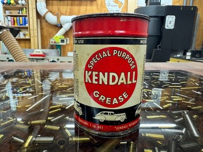 VINTAGE EMPTY~ KENDALL 1-POUND SPECIAL PURPOSE GREASE CAN EXCELLENT CONDITION!!!