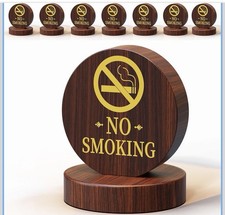 New CarzyAnt Wooden No Smoking Signs | Double-Sided Gold & Silver 3.3" 8 Pack