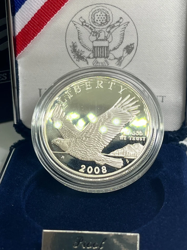2008 P US Mint Bald Eagle Commemorative Silver Proof Dollar Coin - Image 3 of 4