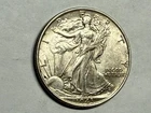 1943 WALKING LIBERTY silver U.S. half dollar. Lustrous choice AU. #ud2