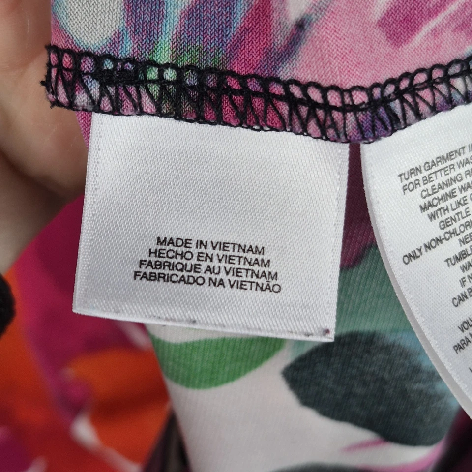 Kasper 女式 3X 码上衣深花卉抽象无袖艺术职业办公室 — 第 4/4 张图片