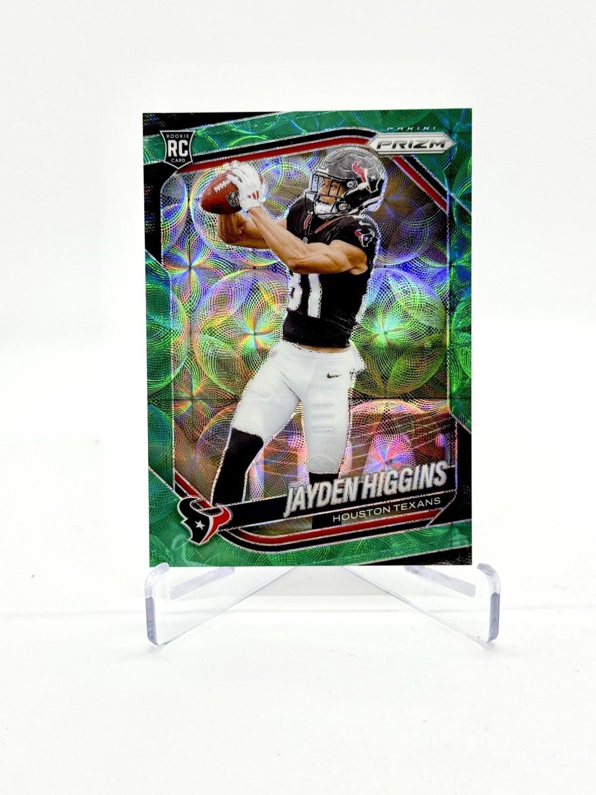2025 Prizm Hobby JAYDEN HIGGINS #376 Green Scope Rookie SSP /75 - TEXANS