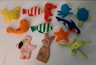 12x Bundle IKEA Finger Puppets Underwater Critters Theme