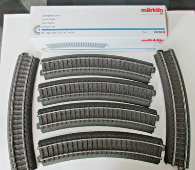 Marklin HO -C Track - R1 Curved 30 degree (6pcs- makes 1/2 curcle)  #24130 Like