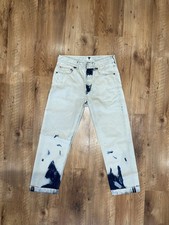 Christian Dior Bleached Denim Jeans F34 Bee Logo Graphic Jeans