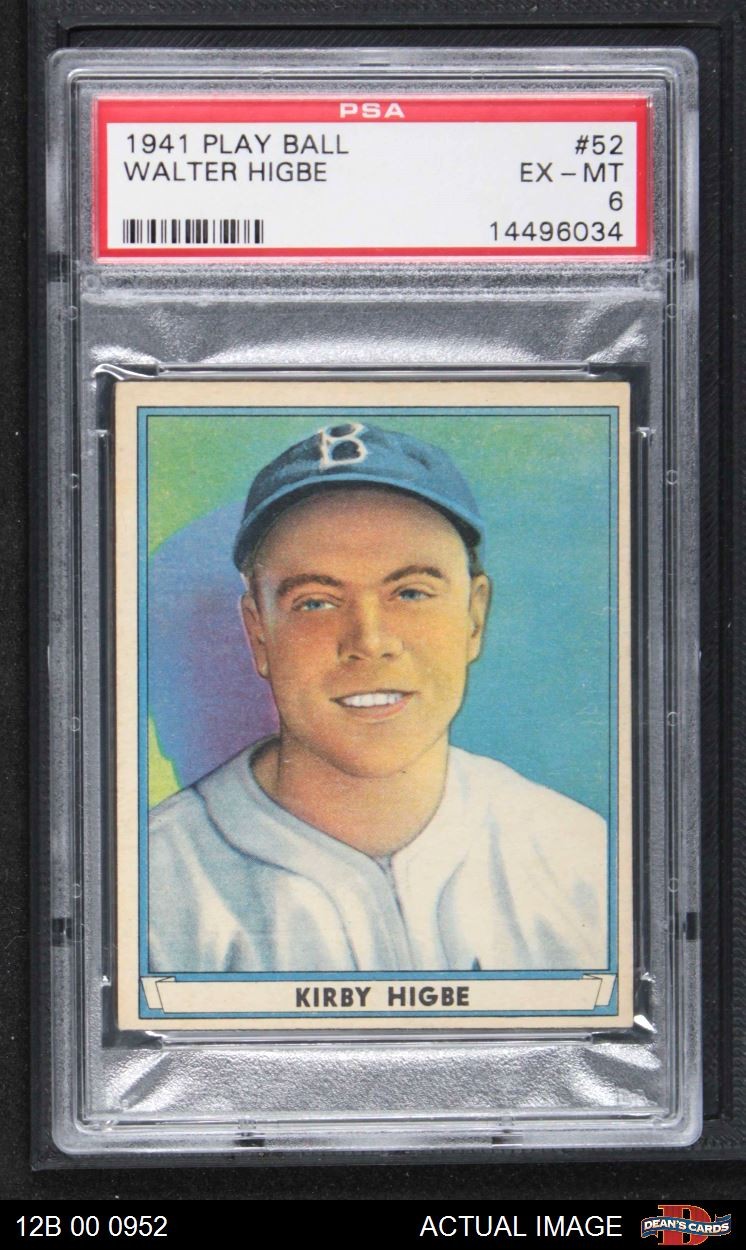 1941 Play Ball #52 Kirby Higbe Dodgers PSA 6 - EX/MT