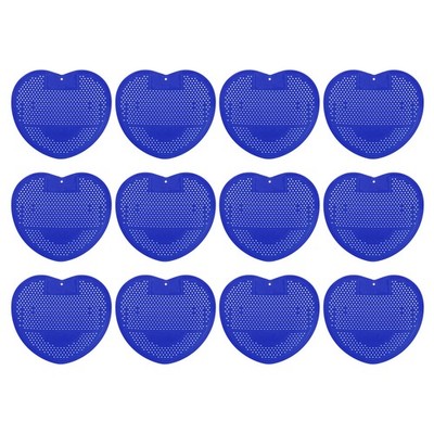 12Pcs Urinal Screen Deodorizer Anti-Splash Anti-Clogging Mat Urinal Cakes Blue