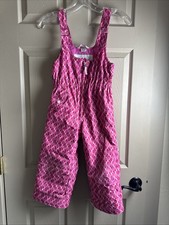 Obermeyer Girls Snow Bibs Pink Winter Ski Snowboard Overalls I-Grow Size 4