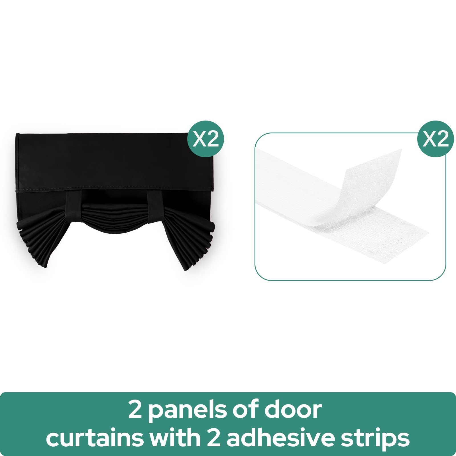 HOMEIDEAS Blackout French Door Curtains for Door Window, Privacy Curtains Set...