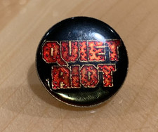 Vintage 1980's Quiet Riot 1 Inch Gold Enamel Lapel Hat Pin