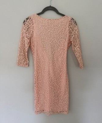 asos Petite lace dress with open back pink 0P (NWT)