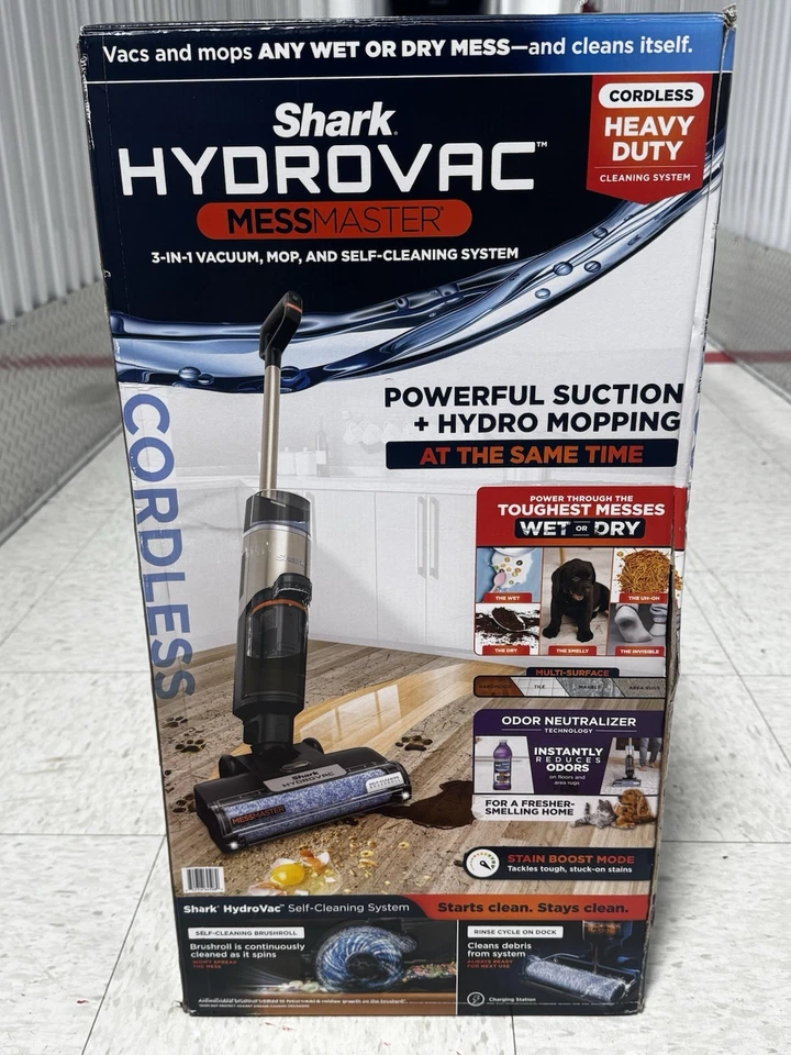 Shark HydroVac MessMaster Heavy Duty 3-in-1 Cordless Vacuum Mop Self Clean WD261 - Image 3 of 4