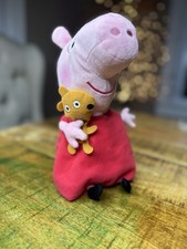 Peppa Pig 2003 Ty Beanie Baby Holding Stuffed Animal Plush Vintage Collectible