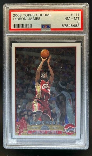 2003-04 Topps Chrome Lebron James Rookie RC #111 Cavaliers PSA 8