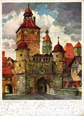 Old postcard AK Weissenburg Ellinger Tor GERMANY (1477680)