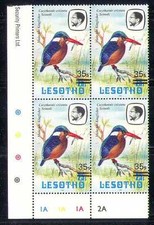 Lesotho 1986 Kingfisher/Birds/Nature surch c/b (n28130)