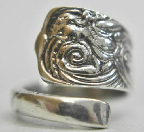Lady spoon ring classsical greco-roman sterling silver pinky size 5.25 - Picture 1 of 9