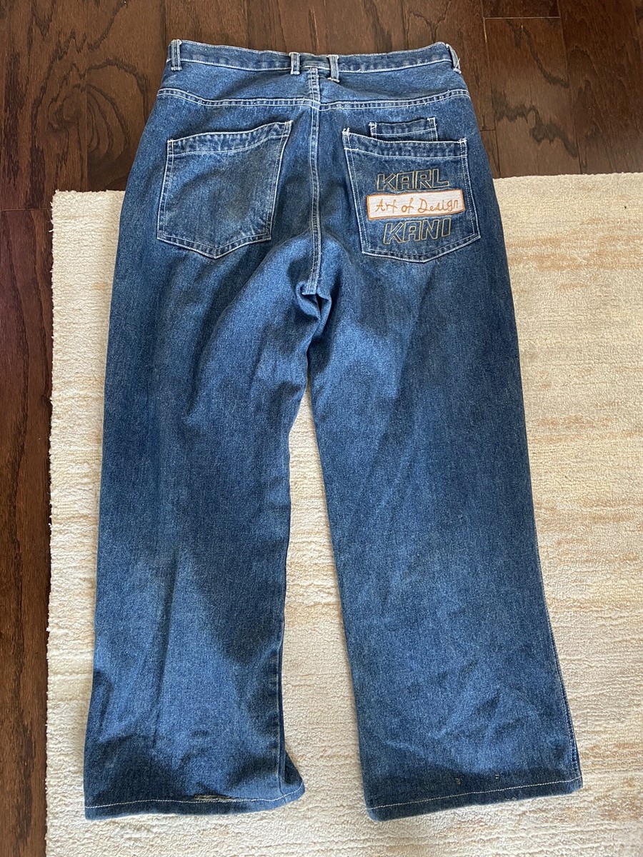 Vintage 90's Karl Kani Jeans Mens 38 Blue Wash Straight Leg - Wide
