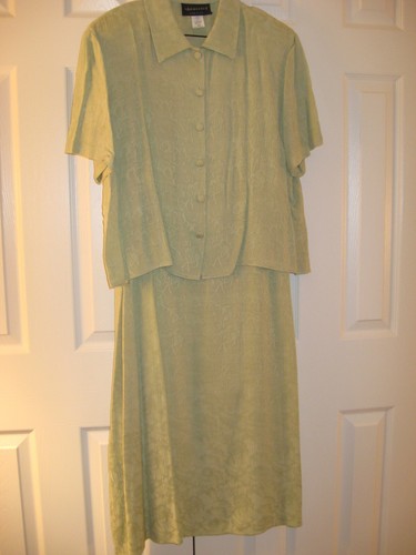 Connected Apparel Size 14 Light Green Sleeveless Dress w/Matching Jacket