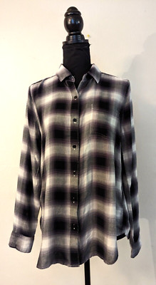 NEW Lucky Brand sz S Plaid Shirt 100% brushed rayon multi color N4