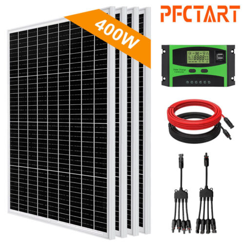 400W Solar Panel Kit Monocrystalline 12V Solar Panels Camp RV Caravan Boat Car