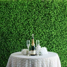 4 Green Artificial Mini Leaves Wall Backdrop Panels Photo Booth