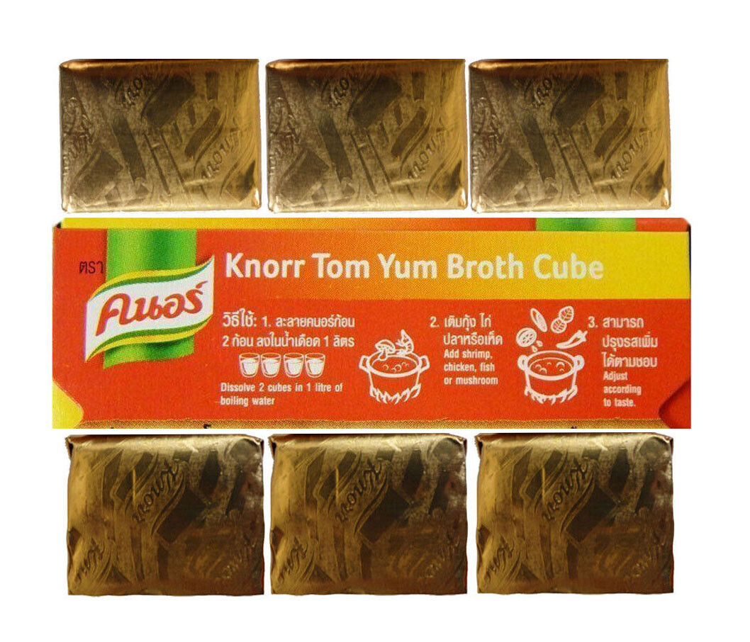 Knorr Tom Yum Spicy Soup Broth Seasoning Cubes Lemongrass Kaffir Lime 6 Cubes