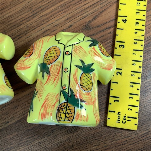 Tommy Bahama Melamine Plates, Pineapple Ceramic Shirt Salt & Pepper Trinket Dish - Picture 17 of 20