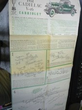 Johan 1931 CadillacV-16 Cabriolet Model Kit INSTRUCTIONS only