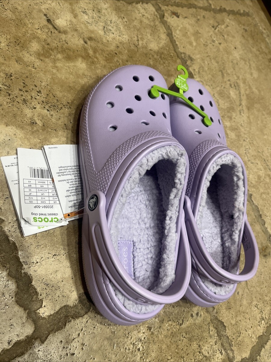 Crocs NWT Classic Lined Clog Men\'s Size 13 Lavender With Fur Lining 203591-50P Crocs Classic Lined Clogs  main image 4
