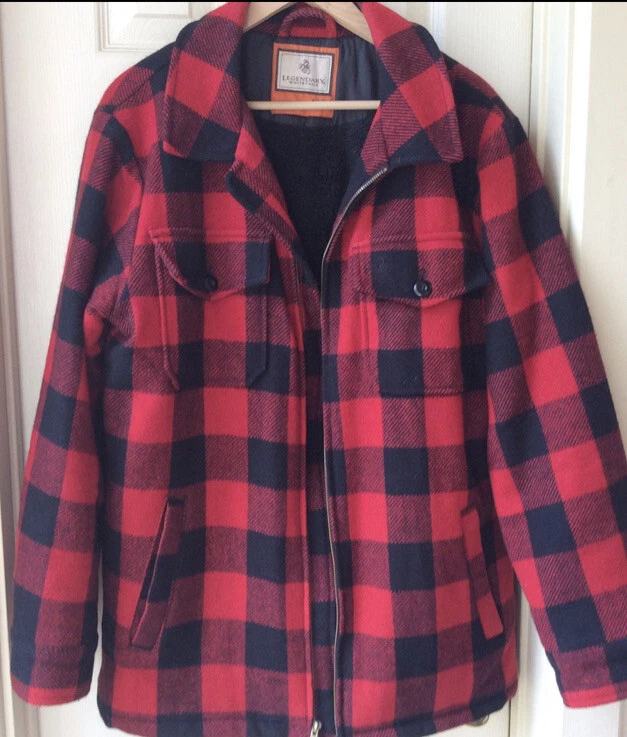 Legendary Whitetails The Outdoorsman Buffalo Red Plaid Jacket Men s Medium M