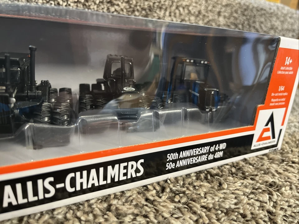 2022 Ertl 1:64 ALLIS-CHALMERS 50th Anniversary BLACK SET 440 7580 4W-220 CHASE - Image 3 of 4