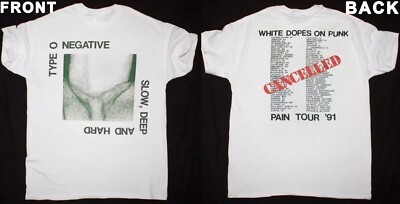 Type O Negative Shirt, Type O Negative Tour 91 White T-shirt