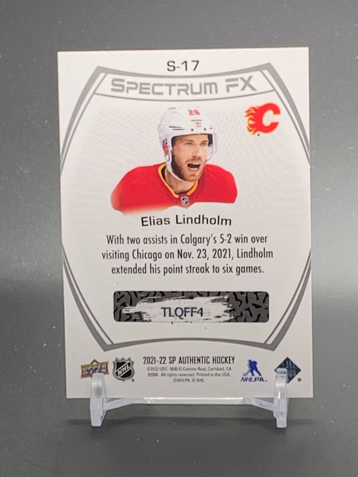 2021-22 SP Authentic Spectrum FX #S-17 ELIAS LINDHOLM Calgary Flames - Image 2 of 2