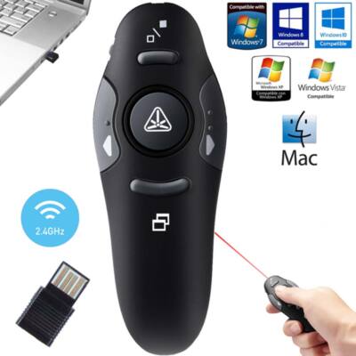 Wireless USB Presenter PowerPoint Pointer Clicker Stift Laser PPT Fernbedienung