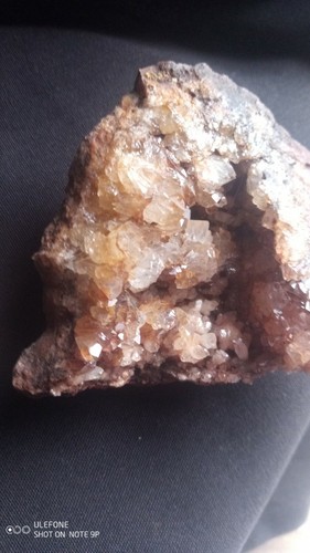 Dolomite Calcite Geode Natural Chocolate & Red Quartz Crystals - Picture 3 of 5
