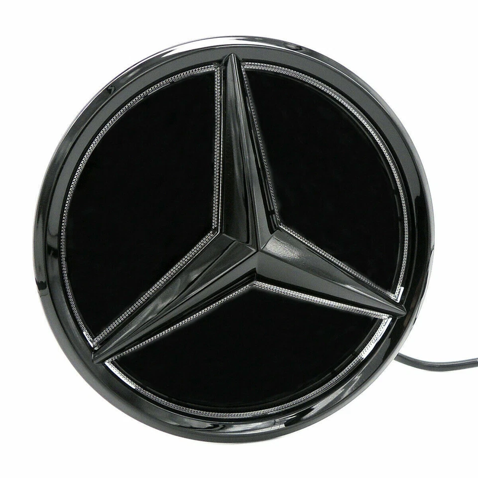 For Mercedes-Benz W205 W212 Illuminated LED Light Front Grille Star Emblem Black - Image 2 of 4