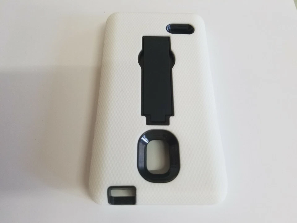 白色混合橡胶硬外壳 保护套 支架 适用于 T-Mobile Optimus L9 P769 MS769 — 第 3/4 张图片