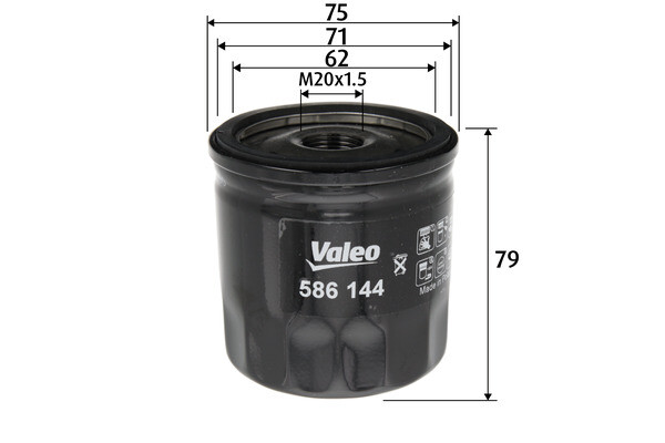 586144 VALEO Oil Filter for DACIA,INFINITI,MERCEDES-BENZ,NISSAN,RENAULT