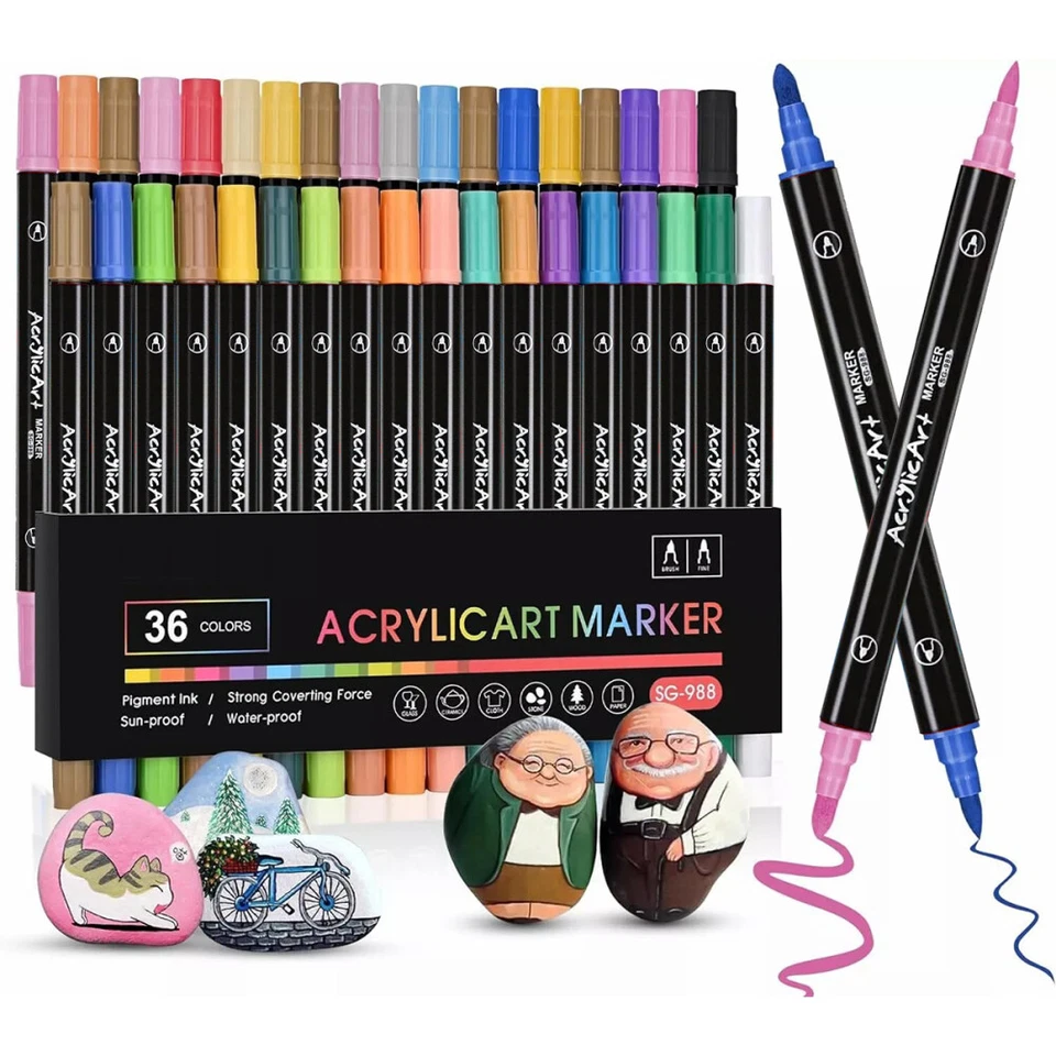 Acrylstifte für Steine Wasserfest 36Farben Marker Stifte zum Steine Bemalen NEU! - Bild 4 von 4