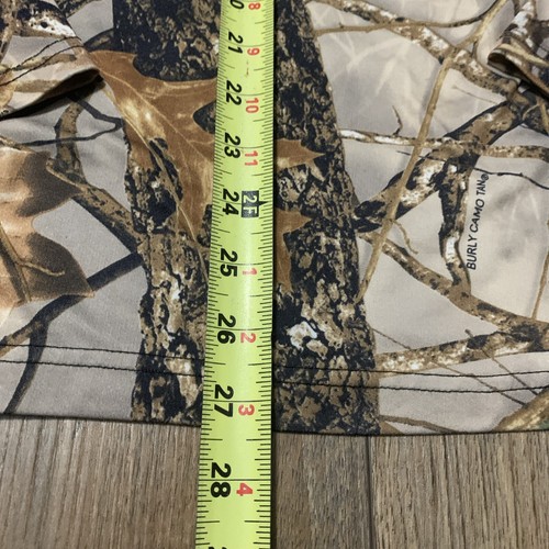 WFS Burly Camo Element Gear Shirt 1/4 Zip Long Sleeve Brown Oak Leaf Tan - Picture 3 of 8