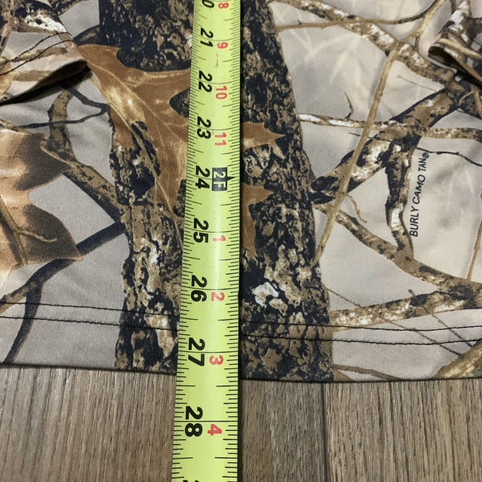 WFS Burly Camo Element Gear Shirt 1/4 Zip Long Sleeve Brown Oak Leaf Tan - Image 3 of 4