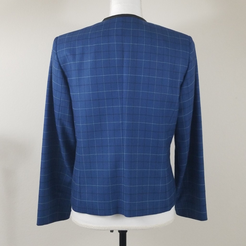 Pendleton Wool Blazer Jacket Blue Plaid Window Pa… - image 2