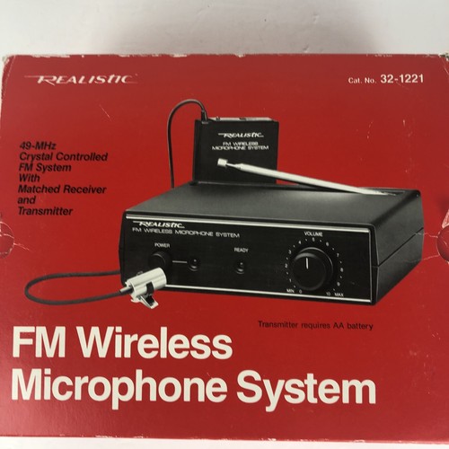 RADIO SHACK REALISTIC FM WIRELESS MICROPHONE SYSTEM 32-1221 NEW OPEN BOX - Picture 3 of 10